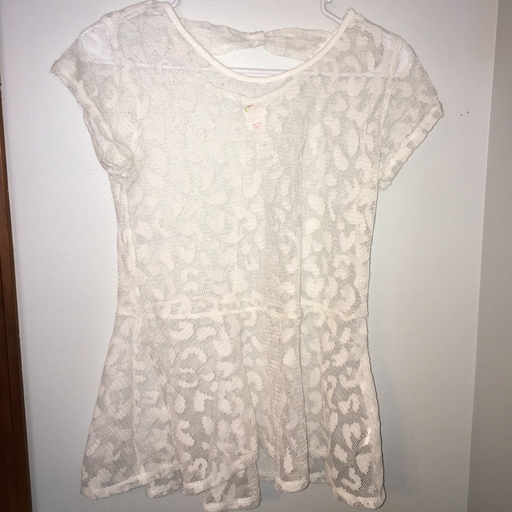 White See Through Shirt with Bow